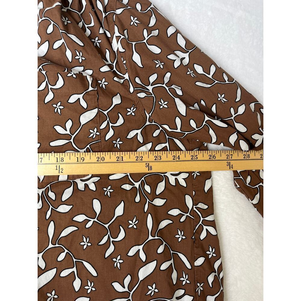 Lands' End Brown Floral Tunic Shirt Dress Cottage Boho Plus Size 1X Earthy - Picture 9 of 10